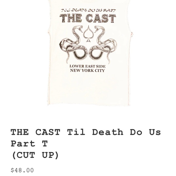 THE CAST NYC ‘Til Death Do Us Part’ sleeveless tee - Picture 4 of 4